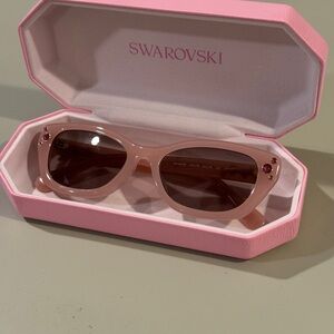 SWAROVSKI Constella Cat Eye Sunglasses Milky Pink Acetate Swarovski Crystal $233